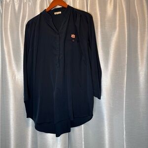 Auburn Tigers Tunic Top Blouse Long Sleeve Roll Tab‎ Pocket
